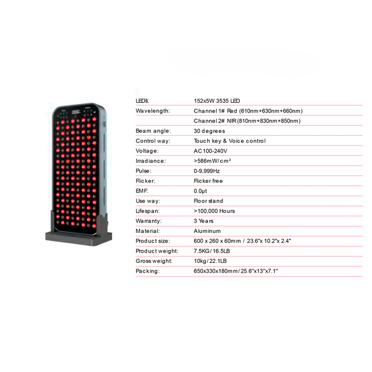 PANEL LUZ ROJA MEDIANO - COMPRALO POR ENCARGO ( 30 O 40 DIAS DE ENVIO)